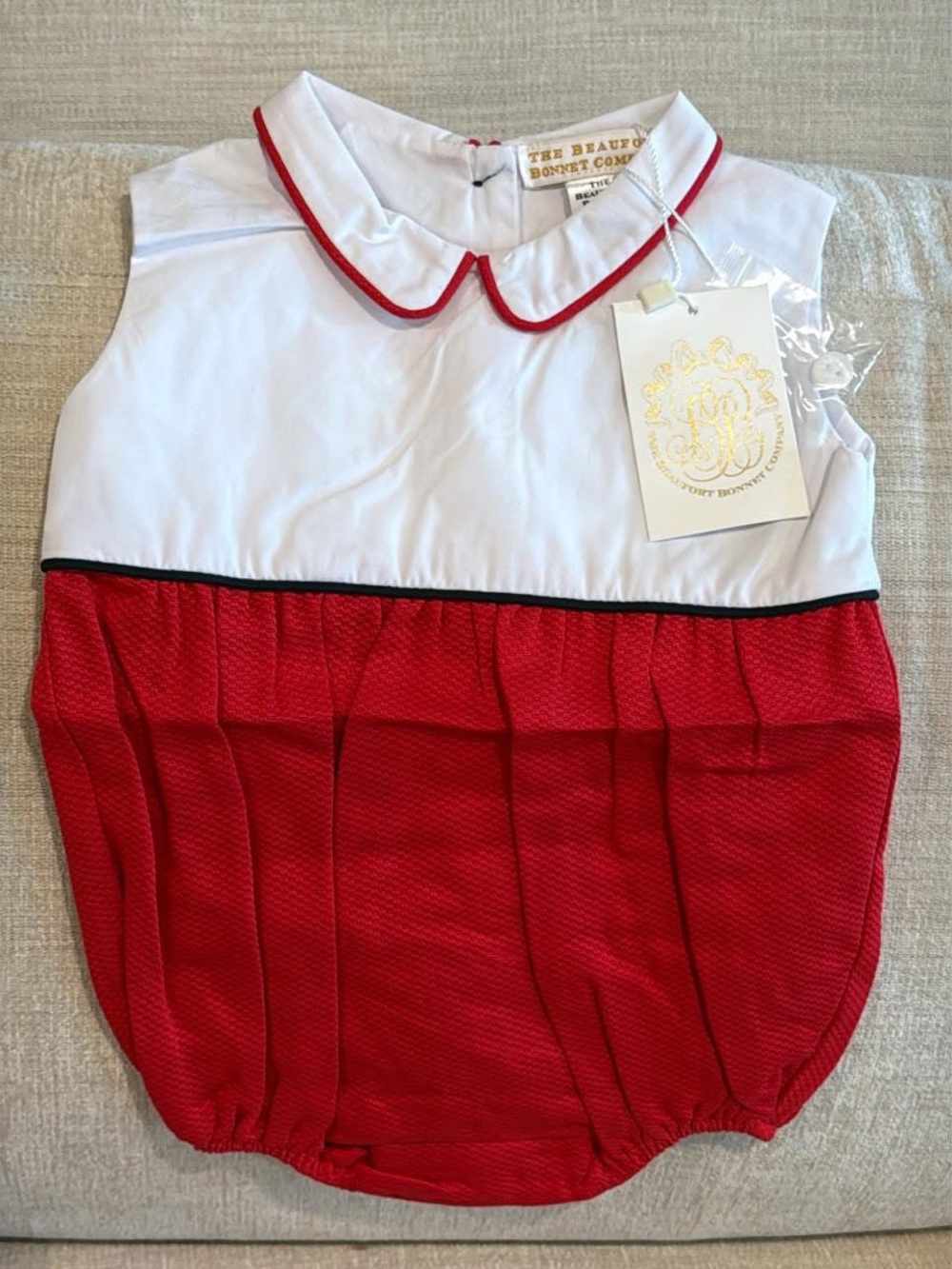 The Beaufort Bonnet Company White & Red & Navy Bubble Bubble